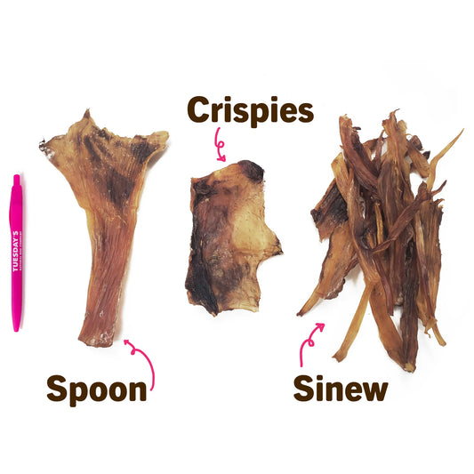Ostrich Tendon Mix - 6 oz - Niuniu's Pet Shop