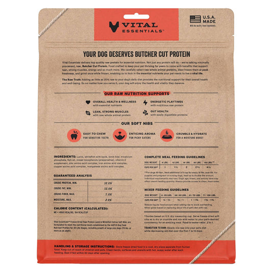 Vital Essentials FDR Lamb Whitefish Entree Soft Nibs 14oz - Niuniu's Pet Shop