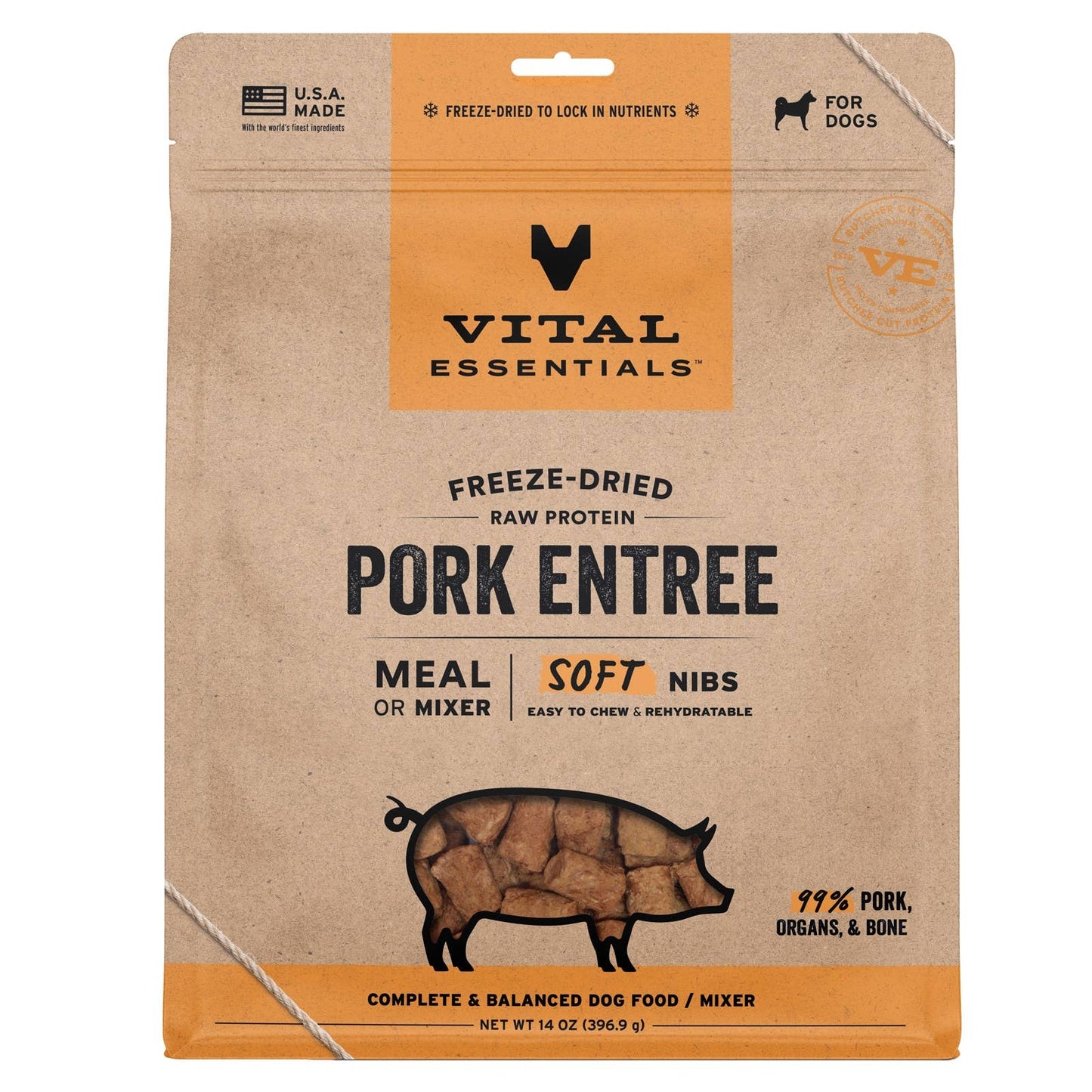 Vital Essentials FDR Pork Entree & Mixer Soft Nibs 14oz