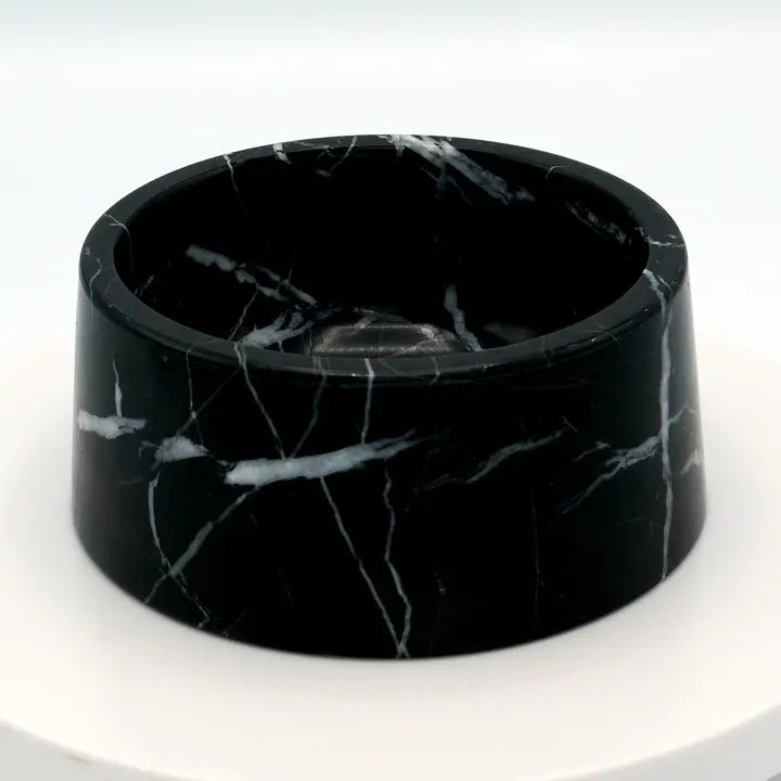Marble Food and Drink Bowl | Nero Marquina
