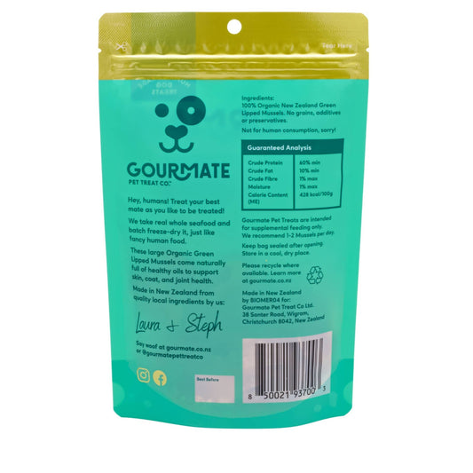 Gourmate Organic Green Lipped Mussels | 100% Mussel Treat - Niuniu's Pet Shop