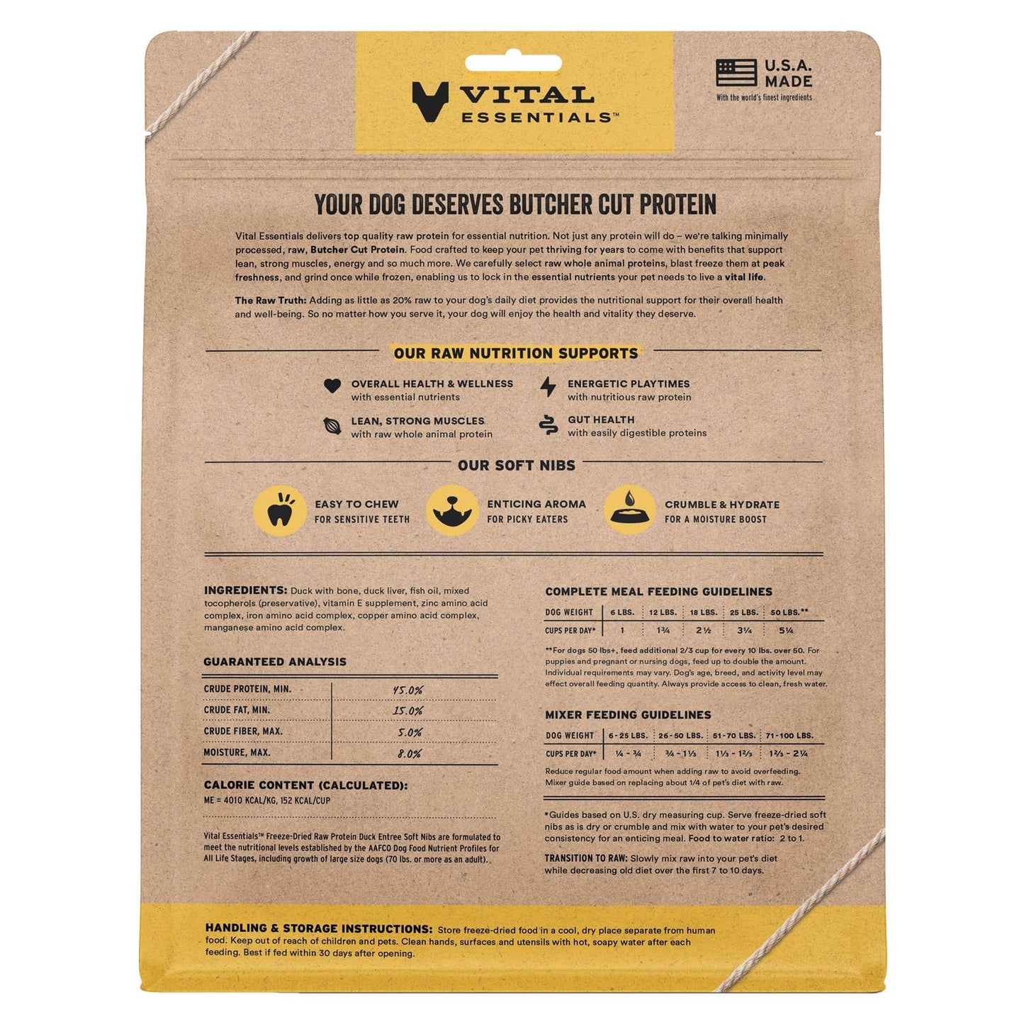 Vital Essentials FDR Duck Entree & Mixer Soft Nibs 14oz