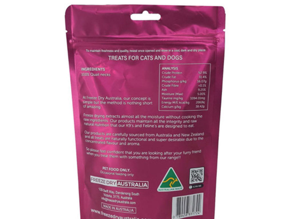 Freeze Dried Quail Necks Pet Treats image 1