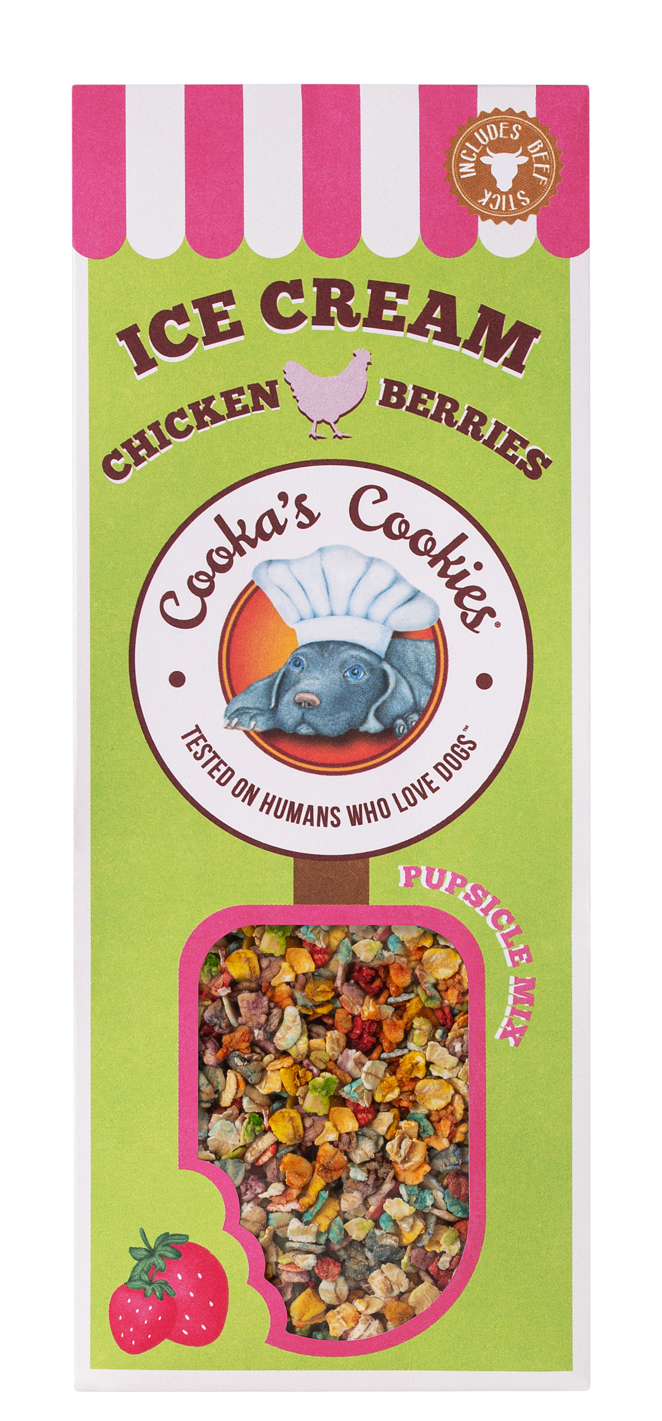 Ice-cream Mix with real chicken & strawberry for pets image 0