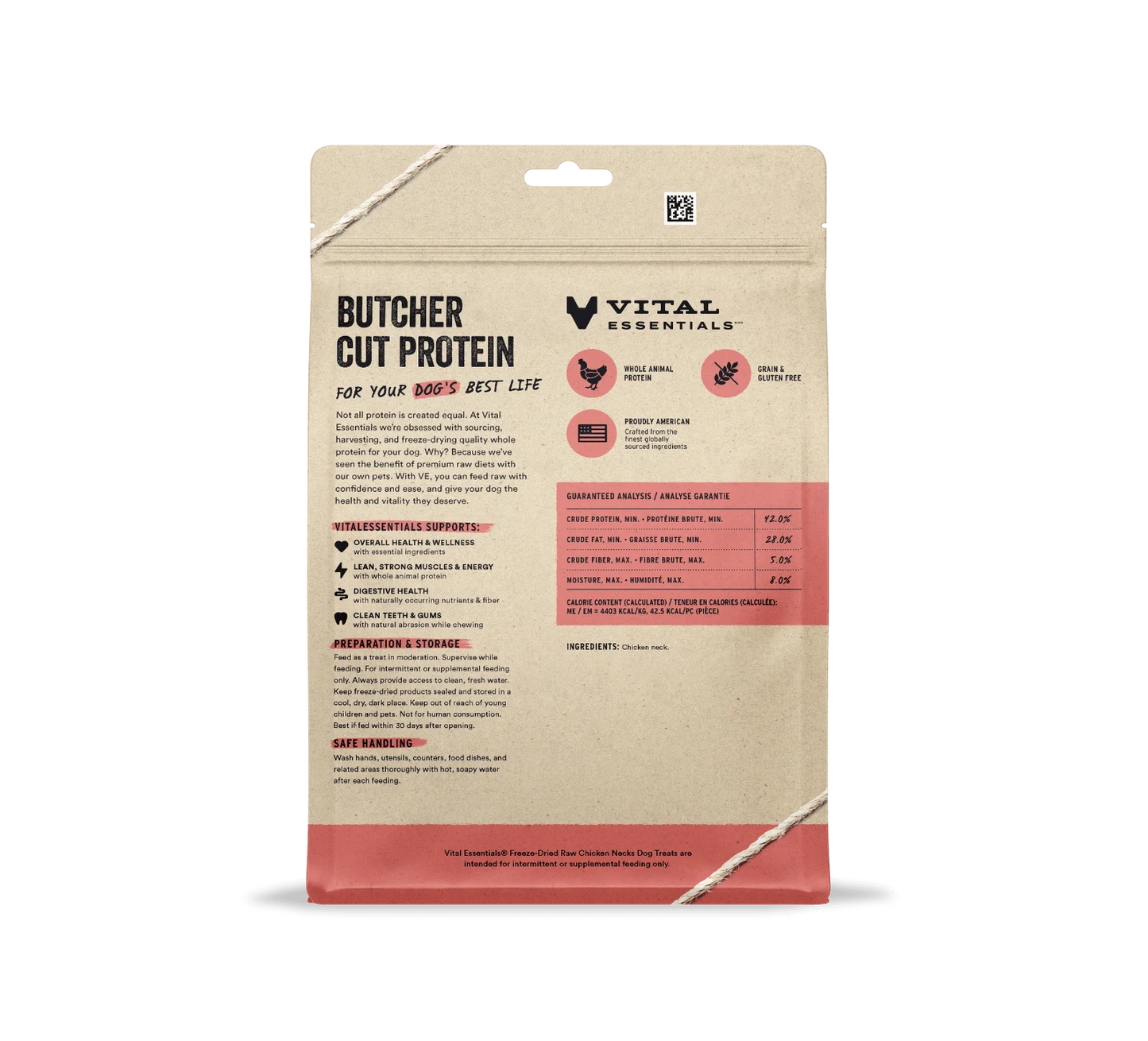 Vital Essentials Freeze-Dried Raw Chicken Necks Dog Treats - Niuniu's Pet Shop