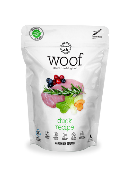 Woof Duck Freeze Dried Dog Food 1.76oz | 9.9oz | 2.2lb - Niuniu's Pet Shop
