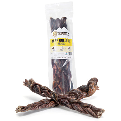 Tuesday's 12" Braided Gullet Sticks - 2 Pack - Niuniu's Pet Shop