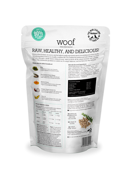 Woof Chicken Freeze Dried Dog Food 1.76oz | 9.9oz | 2.2lb - Niuniu's Pet Shop
