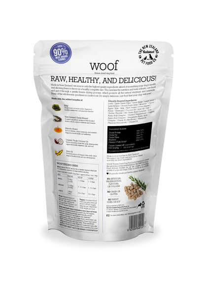 Woof Lamb Freeze Dried Dog Food 1.76oz | 9.9oz | 2.2lb - Niuniu's Pet Shop