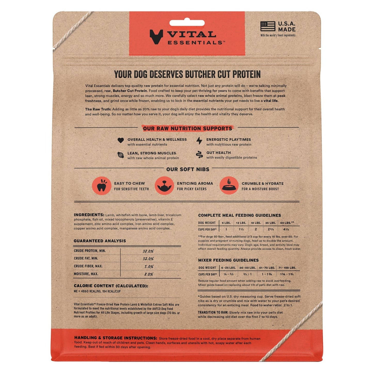 Vital Essentials FDR Lamb Whitefish Entree Soft Nibs 14oz
