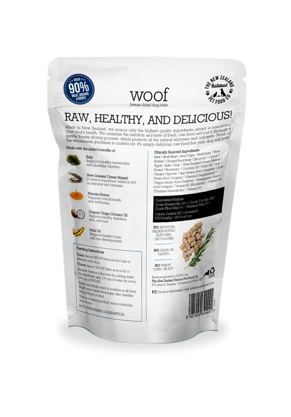 Woof Beef Freeze Dried Dog Food 1.76oz | 9.9oz | 2.2lb - Niuniu's Pet Shop