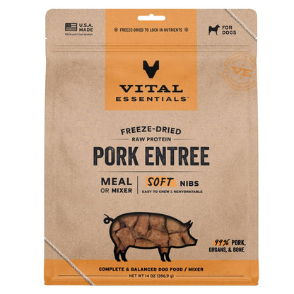 Vital Essentials FDR Pork Entree & Mixer Soft Nibs 14oz - Niuniu's Pet Shop