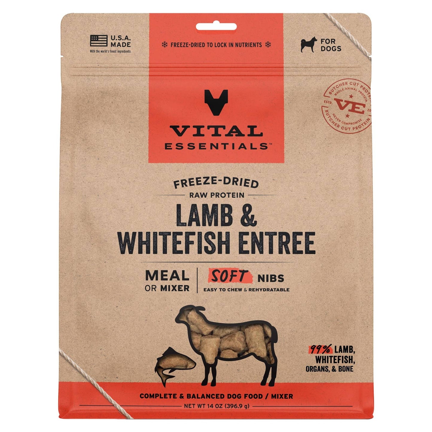 Vital Essentials FDR Lamb Whitefish Entree Soft Nibs 14oz