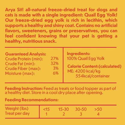 Freeze-Dried Quail Egg Yolk - Niuniu's Pet Shop
