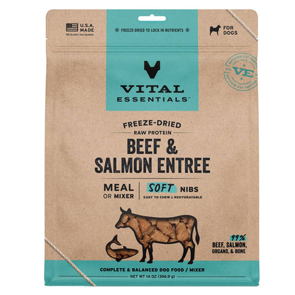 Vital Essentials FDR Beef Salmon Entree & Mix Soft Nibs 14oz - Niuniu's Pet Shop