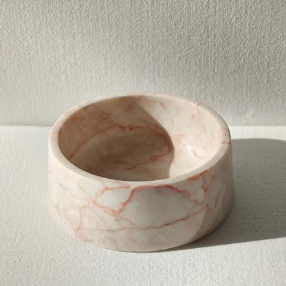 STUDIO ANIMAUX | Marble Food and Drink Bowl | Cream Rose