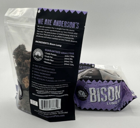 Anderson's- Bison Lung Bits  (Multiple Sizes)
