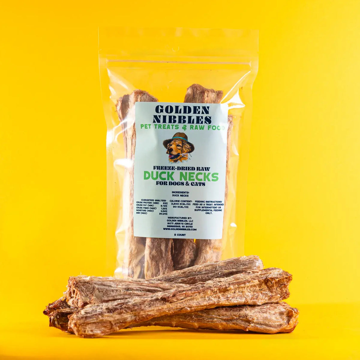 Duck Neck - Bag of 5 - Freeze-Dried Treat/Chew for Dogs