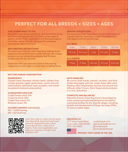 Freeze Dried Dog Food - Chicken Recipe - Niuniu's Pet Shop