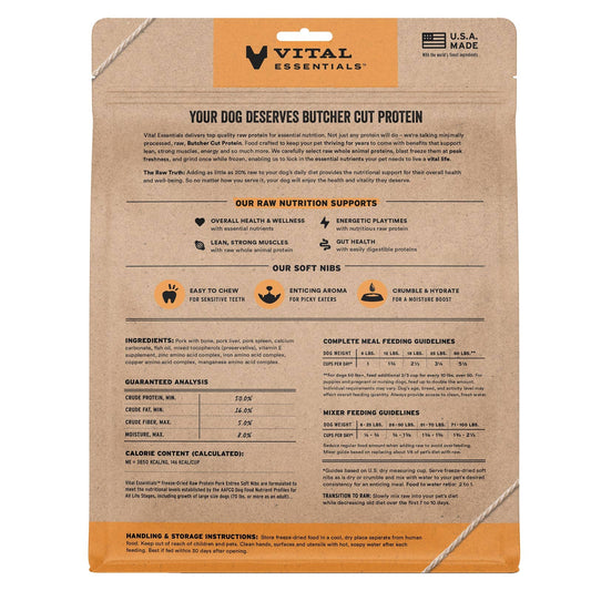 Vital Essentials FDR Pork Entree & Mixer Soft Nibs 14oz