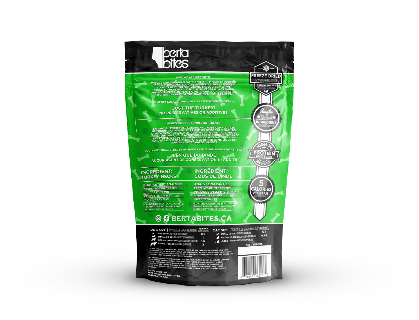 Berta Bites Freeze-Dried Free Range Organic Turkey Necks
