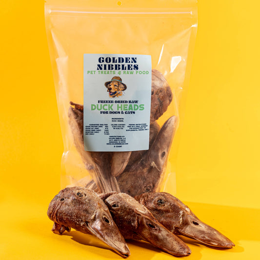 Duck Head- Bag of 5 - Freeze-Dried Treat/Chew for Dogs