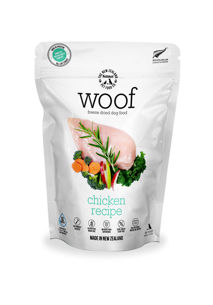 Woof Chicken Freeze Dried Dog Food 1.76oz | 9.9oz | 2.2lb - Niuniu's Pet Shop