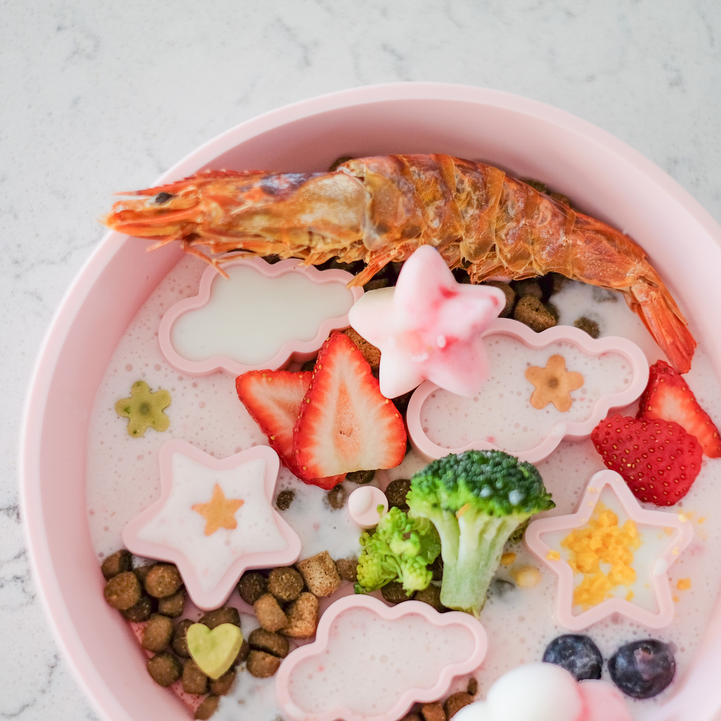 Star + Cloud Slow Feeder Bowls (Pink)