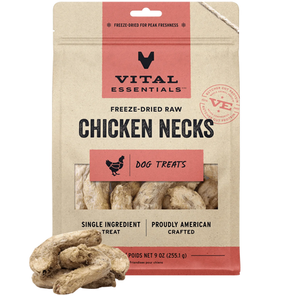 Vital Essentials Freeze-Dried Raw Chicken Necks Dog Treats - Niuniu's Pet Shop