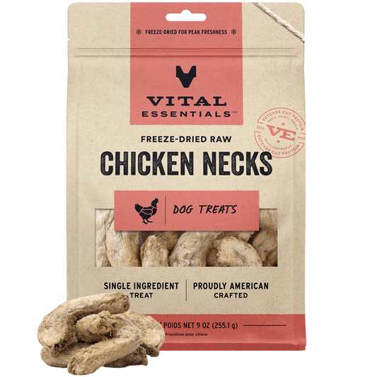 Vital Essentials Freeze-Dried Raw Chicken Necks Dog Treats