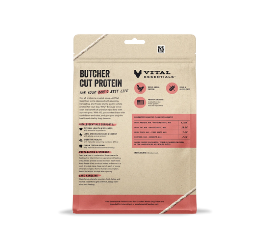 Vital Essentials Freeze-Dried Raw Chicken Necks Dog Treats